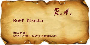 Ruff Aletta névjegykártya
